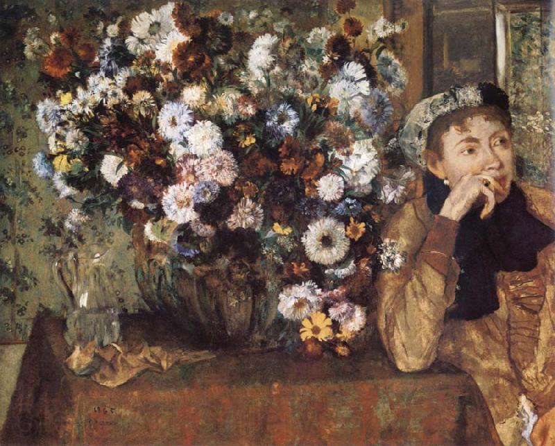 Edgar Degas Woman and chrysanthemum Spain oil painting art